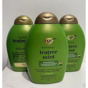 (3) New OGX Hydrating + Tea Tree Mint Shampoo 13floz Teatree Peppermint